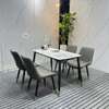 4 Seater White Marble Top Home Dining Chairs and Table thumb 5