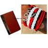 Red Leather bracelet with a cardholder thumb 0
