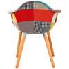 Colorful Patchwork Lounge Chair – Modern Fabric Armchair thumb 3