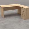 Office Desk :  L-Shaped Wooden Desk with Drawers thumb 6