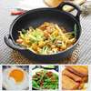 Pre-seasoned Pure Cast Iron Flat Bottom Wok with Wooden Lid thumb 5