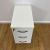 Solid Wood Mobile Desk Cabinet with 3 Drawers and Lock thumb 2