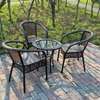 Rattan Outdoor Table and Chair Set with Glass Table thumb 0