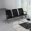 Waiting bench: 3-seater black waiting bench thumb 1