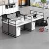 4-Way Modern Modular White Office Workstation thumb 0