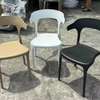 Office Chair: White Plastic Dining chair thumb 3