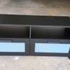 Modern TV Stand Black with Blue Drawers Storage thumb 0