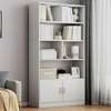 Wooden Bookshelf Walnut Finish 4 Shelves Cabinet thumb 0