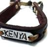 Mens Kenyan beaded wooden rungu with leather bracelet thumb 1