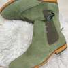 Green Slip On Men Suede Polo Boots/Brown Sole thumb 0