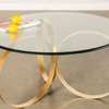 Glass coffee table golden base thumb 0