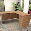Office Desk :  L-Shaped Wooden Desk with Drawers thumb 0