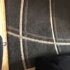 Black rectangle cotton carpet with grey stripes. 7*10 thumb 0