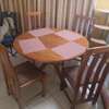 Modern mahogany Dining table with 4 seats and table mats thumb 0