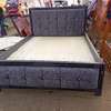 Elegant 5 by 6 tufted grey bed thumb 0