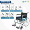 Foldable Commode Wheelchair, U-Cut Commode Cushioned Seat thumb 4