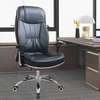 Office Chair: Swivel Executive Office Seat in Black Leather thumb 5