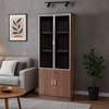 2-Door Wooden-Glass Display Lockable Storage Cabinet thumb 8