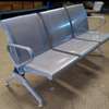 3-Person Stainless Steel Reception Waiting Bench with Arms thumb 2