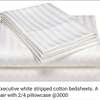 Excecutive white stripped cotton bedsheets thumb 3