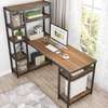 L shaped customized Home office desk with a side shelf thumb 3