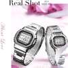 Skmei 1456/1433 led digital couple stainless steel watch thumb 0