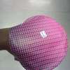 Pink stripes blue swimming cap Silicone Elastic thumb 1