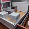 White Wooden Twin Bed Frame with Panel Design thumb 2