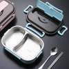 2 Grid Stainless Steel Lunch Box With Spoon and Chopsticks thumb 1
