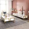 Modern Coffee & TV Table Set White Gold Frame thumb 5