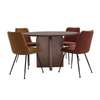 Boardroom Table; 120cm Brown Wooden Round Boardroom Table thumb 1