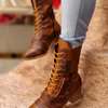 *Retro Comfy Chunky-heel Lace-up Boots*
 *Sizes: 37 to 42( Normal Fitting)* 
 *Colours: thumb 0