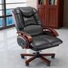 Office chair: Black leather directors executive chair thumb 2