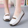White Loafers flats shoes woman folding Leather women flats thumb 2