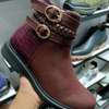 Quality maroon leather boots for ladies thumb 1