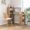 Modern Brown Computer Desk with Storage Bookshelves thumb 0