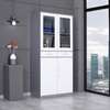 Metal Storage Cabinet with Drawers and Glass Doors thumb 0