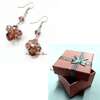 Womens Pink Crystal Earrings with box thumb 0