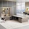 Office Desk: L Shaped Executive Office Desk with drawers thumb 3