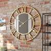 Creative wall clock metal with mirror  50cm thumb 1