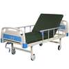 single crank hospital bed with mattress and drip stand thumb 0