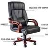 Office Chair: Black Leather Executive Office Chai thumb 1