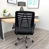 Modern Black Office Chair with Mesh Backrest thumb 2