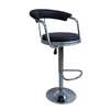 Office Barstool: Black Adjustable Leather Barstool thumb 4
