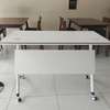 Office Desk; Easy Convenient White Mobile Training Desk thumb 0