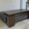 Solid Wood Executive L-Shaped Office Desk with Drawer thumb 4
