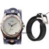 Mens Black Leather watch with belt combo thumb 2