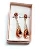 Womens Pink Crystal Necklace with earrings thumb 2