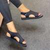 Ladies Breathable Fashion Women Sandals Open Toe Flat Black thumb 1