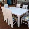 6-Seater white mahogany dining table thumb 1